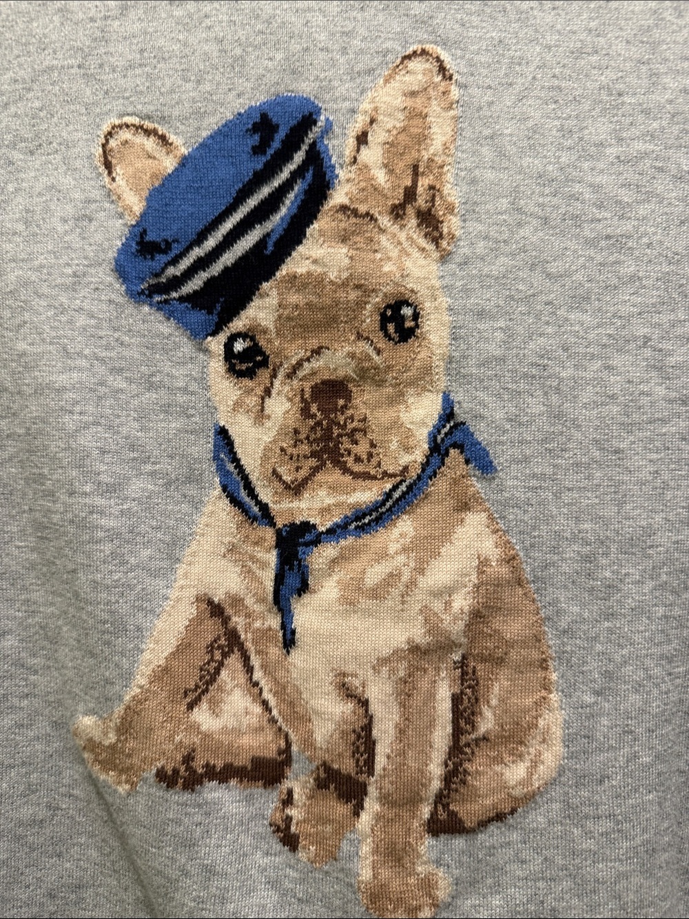Talbots French Bulldog Nautical Sweater Small